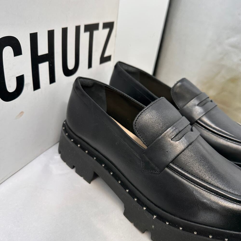 SCHUTZ Evereve New in Box Christie Studs Loafer in Black Leather // 10 - Picture 10 of 12